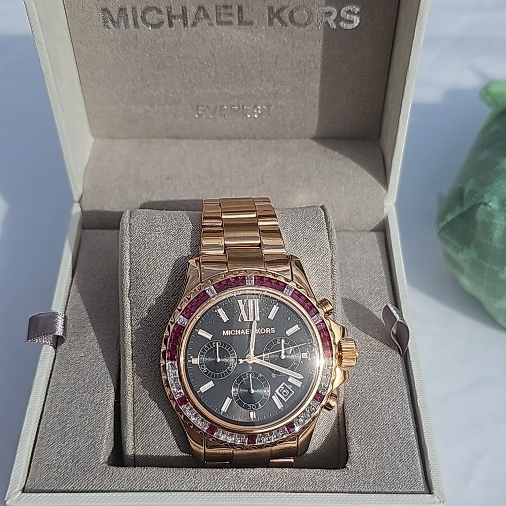 NWT MICHAEL KORS OVERSIZED EVEREST ROSE GOLD 42mm WATCH - Picture 3 of 5